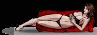 drawing panties color long_hair destruction barefoot cleavage bra brunette lying_down navel amazon sofa reading scom1359ap