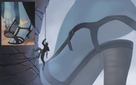 drawing feet furry anthro color toes high_heels climbing paws blue_skin unaware shrunken_man painting rope tattoo point_of_view commission kerneldecoy dsc85