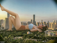 giantess collage city asian lying_down sunglasses kyojingirls
