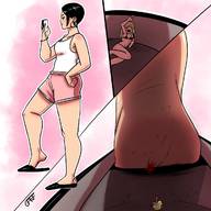 drawing crush color blood in_shoe unaware shrunken_woman guireyart10
