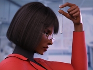 black_hair clothed handheld glasses shrunken_man entrapment scientist boomgts turtleneck test_tube digital_render