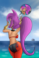 drawing trayx color butt purple_hair shrunken_woman shantae risky_boots lewdssonk
