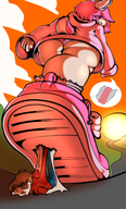 drawing crush panties upskirt color shoes low_angle pink_hair pink_eyes shrunken_man shoe_crush bunny_girl sunset gum sidewalk mspaintgts