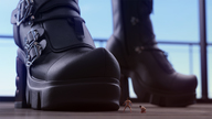 comic high_heels brunette scared boots shrunken_men close_up naked_man leather digital_render lfcfan adeline