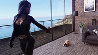 nude comic butt licking ocean blood brunette ponytail crawling window shrunken_woman leather digital_render lfcfan adeline commanding obedient