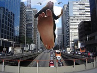 giantess collage city barefoot traffic buildings helicopter soles vehicles sky point_of_view between_buildings brazil são_paulo zebos2003