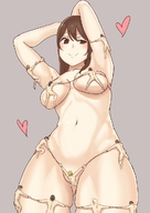 breasts drawing nude color brunette brown_eyes smiling bondage shrunken_men uru human_clothing