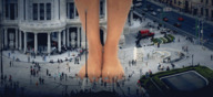 breasts nipples gentle giantess collage nude pussy feet city long_hair barefoot glasses climbing brunette navel animation standing braid shaven mia_khalifa palacio_de_bellas_artes