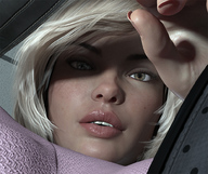 blonde green_eyes looking_down runswithferrets point_of_view looking_at_viewer digital_render