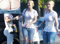 collage insertion blonde butt clothed jeans domination smiling bondage shrunken_person tattoo shirt ripped_clothing gtslust