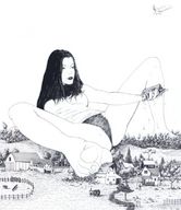 drawing giantess crush masturbation destruction handheld barefoot anime