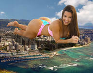 bikini giantess collage city mega long_hair butt brunette smiling lying_down athletic hawaii tan_line honolulu redcoffee1 bianca_anchieta