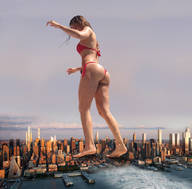 bikini giantess collage city mega butt water buildings brunette walking athletic outdoors new_york_city redcoffee1 anllela_sagra