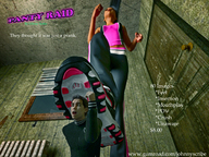 clothed shoes trample running shrunken_man close_up top digital_render running_pants johnnyscribe