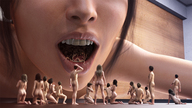 vore comic tongue butt barefoot saliva brunette mouthplay shrunken_men kneeling kitchen shrunken_woman cruel standing screaming apartment looking_at_victim struggling pleading digital_render lfcfan katie sociopathic