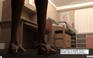 domination story sandals foot_crush shrunken_man standing digital_render up_close dorm_room trapped_underneath narration aaabbbzzz