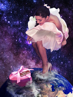 giantess collage giga space long_hair destruction high_heels dress foot_crush valentines_day ariana_grande fanta333 candy_box