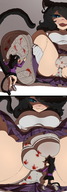 drawing panties upskirt black_hair color futanari blue_eyes licking blood bulge shrunken_woman cruel cat_girl june mspaintgts evalia panty_bulge