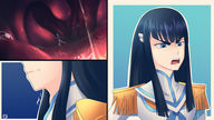 drawing vore comic color saliva uvula open_mouth swallowed dripping panels kill_la_kill ryuko_matoi satsuki_kiryuin thunderafterdark hair_streak