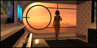 nude long_hair butt barefoot brunette domination sitting window shrunken_man jar sunset braid looking_away digital_render starkadhr imprisoned