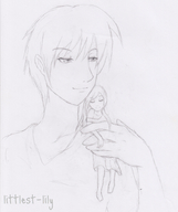 drawing gentle monochrome handheld lineart shrunken_woman littlest-lily