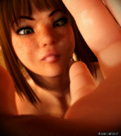 handheld lips elf face shrunken_woman close_up emma freckles digital_render opal ashkiiwolf