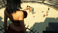 giantess nude large_breasts multiple_sizes mini_giantess fighting redfiredog digital_render goddesses_of_the_arena