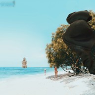 bikini breasts nipples giantess collage nude pussy blonde long_hair butt beach pubic_hair ocean wading sfxhh3