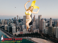 giantess collage panties city blonde large_breasts long_hair cleavage bra buildings navel looking_down standing jordan_carver chicago giantessbuster209 lake_michigan