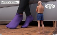 domination story socks shrunken_man standing floor boxers thinking digital_render up_close narration aaabbbzzz