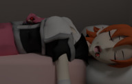 giantess vore sleeping clothed blood red_hair gore hard_vore death shrunken_man digital_render rwby nora notsocasualgts