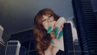 collage city cleavage domination long_nails blue_nails loryelle