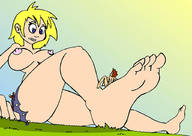 drawing giantess nude blonde color on_foot drsgrowth