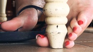 collage feet sandals unaware shrunken_man flip_flops red_nails nail_polish toenails loryelle