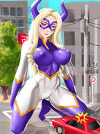 drawing giantess horns blonde color looking_down vehicles my_hero_academia mt._lady mando-az