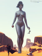 nude running world_of_warcraft blood_elf looking_at_tiny digital_render madamemaeve void_elf