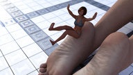 gentle feet swimsuit barefoot brunette shrunken_woman digital_render