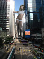 giantess collage panties city blonde street vehicles beregous looking_at_viewer