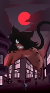drawing giantess nude city black_hair color hand looming reaching running cat_girl panic june mspaintgts devious