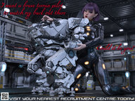 gentle giantess nude purple_hair macross looking_at_viewer sci_fi digital_render madamemaeve