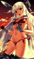 bikini drawing color destruction ocean war airplane kantai_collection battleships rakia murakumo