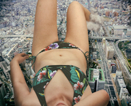 giantess collage city mega swimsuit destruction brunette asian lying_down kyojingirls