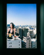 giantess collage city swimsuit cleavage brunette asian kyojingirls