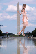 giantess collage mega brunette asian reflection looking_at_viewer washington_monument megalovercn