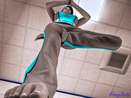 monochrome barefoot pose low_angle posing indoors yoga wii_fit_trainer digital_render johnnyscribe super_smash_bros.