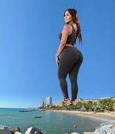 giantess collage city mega butt beach ocean brunette