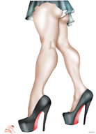 drawing panties upskirt high_heels low_angle kneeling shrunken_man maxart1 no_background