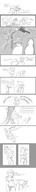 drawing vore comic monochrome large_breasts mini_giantess halloween kicking dialogue panels no_background