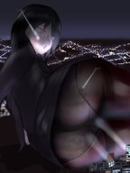 drawing giantess panties city black_hair color butt destruction helicopter bigsis_iyashi