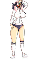drawing vore blushing huge_breasts unknown_artist open_mouth hibari imminent_vore no_background